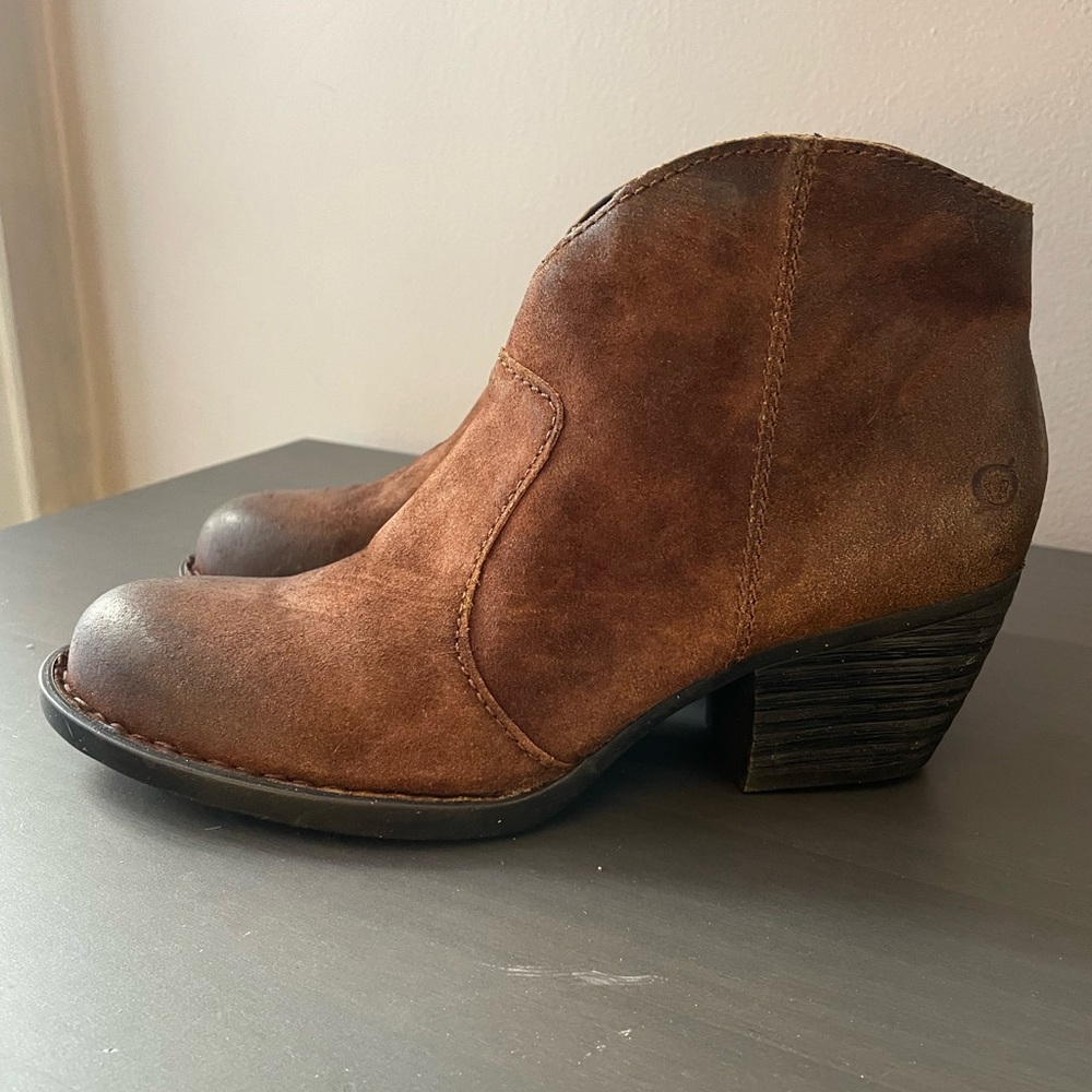 Born Brown Suede Ankle Booties - Picture 3 of 12